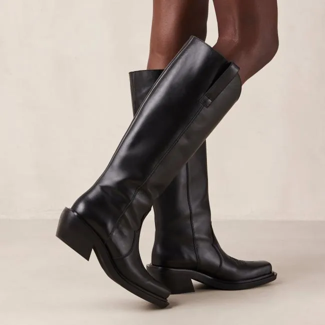 ALOHAS Boots Cattle 8211 Black Leather Boots 8211 Women