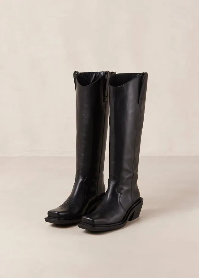 ALOHAS Boots Cattle 8211 Black Leather Boots 8211 Women
