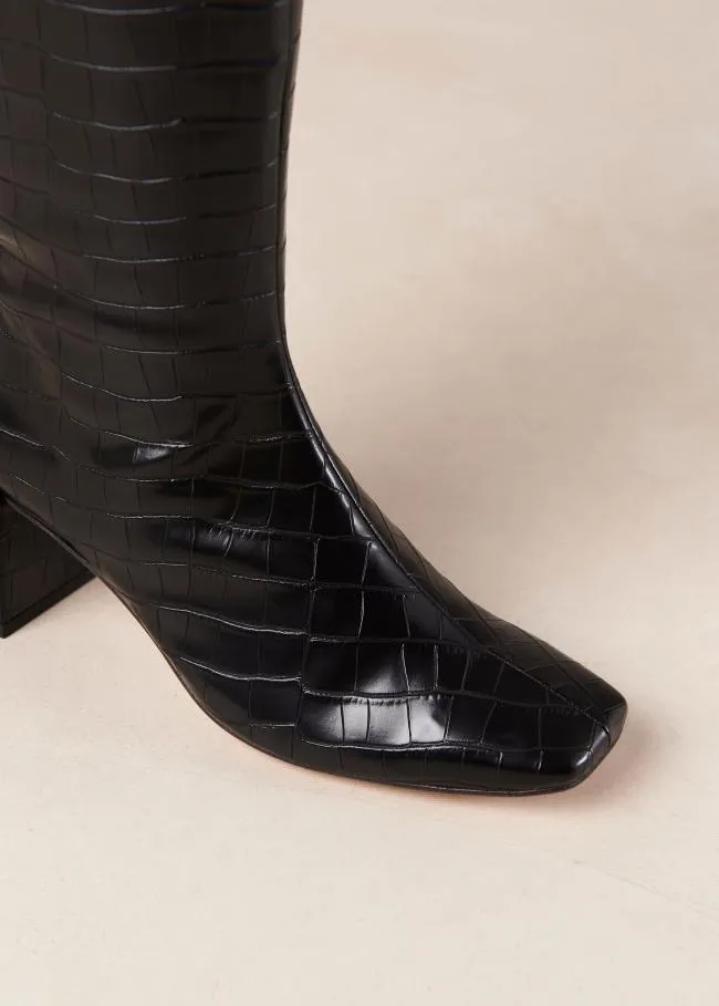 ALOHAS Boots Chalk Alli 8211 Black Vegan Leather Boots 8211 Women