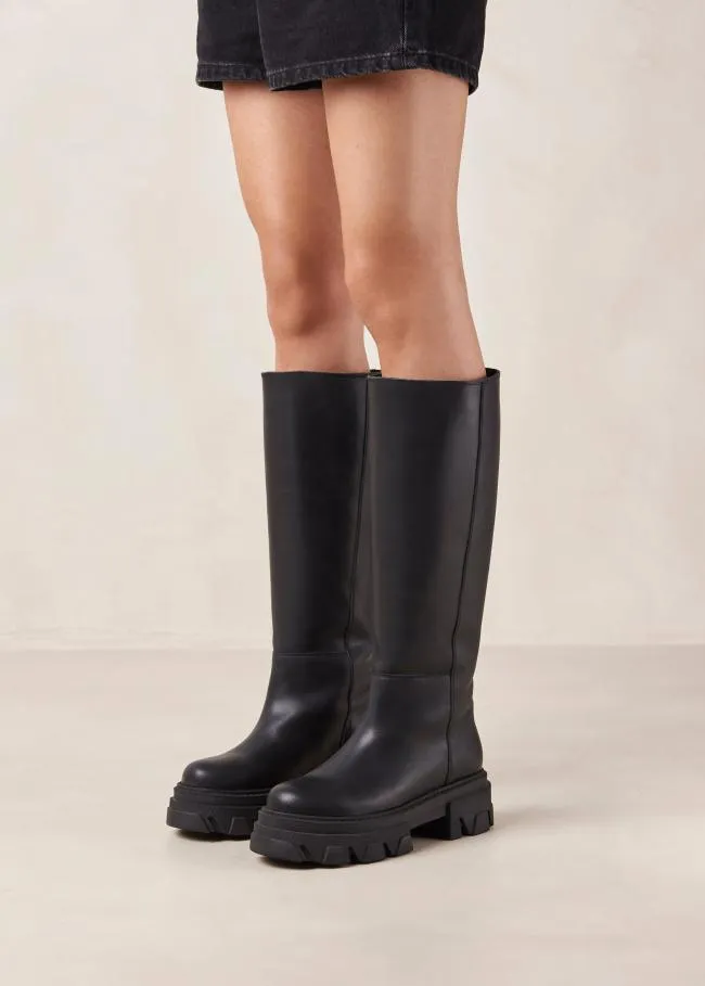 ALOHAS Boots Katiuska 8211 Black Leather Boots 8211 Women