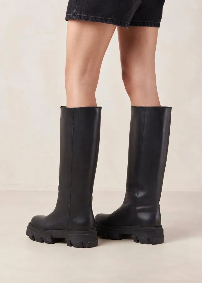 ALOHAS Boots Katiuska 8211 Black Leather Boots 8211 Women