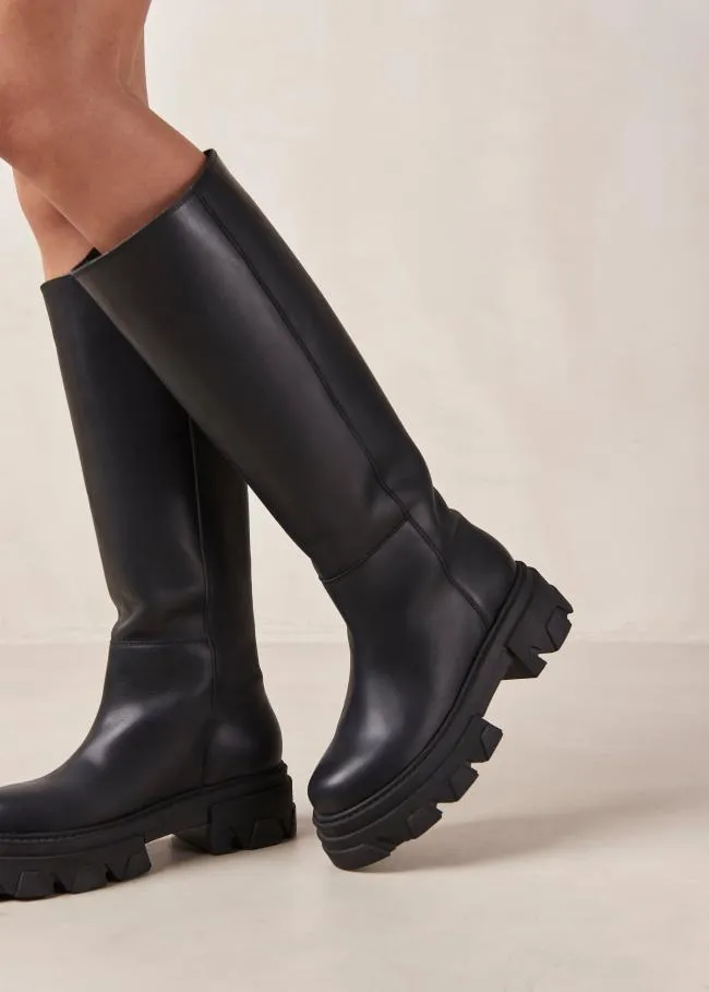 ALOHAS Boots Katiuska 8211 Black Leather Boots 8211 Women