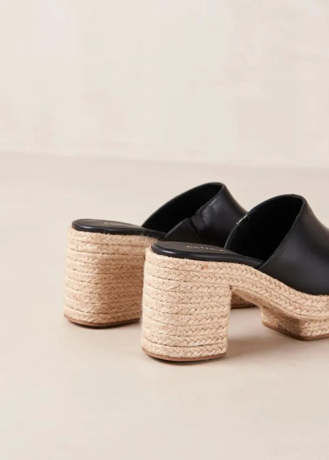 ALOHAS Clogs Pico 8211 Black Leather Espadrilles 8211 Women