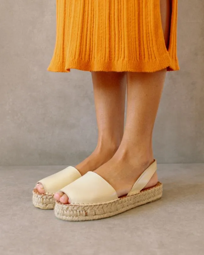 ALOHAS Espadrilles Ibizas 8211 White Leather Espadrilles 8211 Women