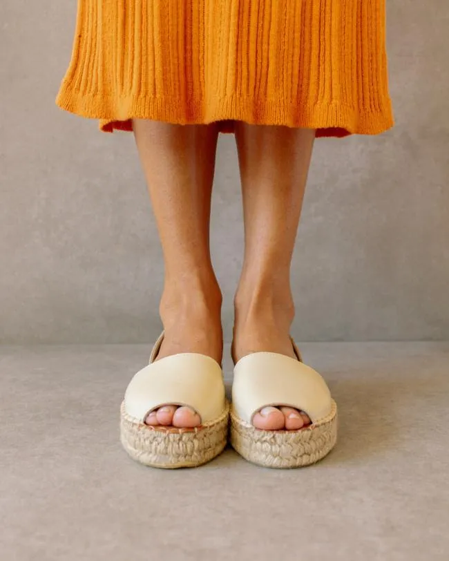 ALOHAS Espadrilles Ibizas 8211 White Leather Espadrilles 8211 Women
