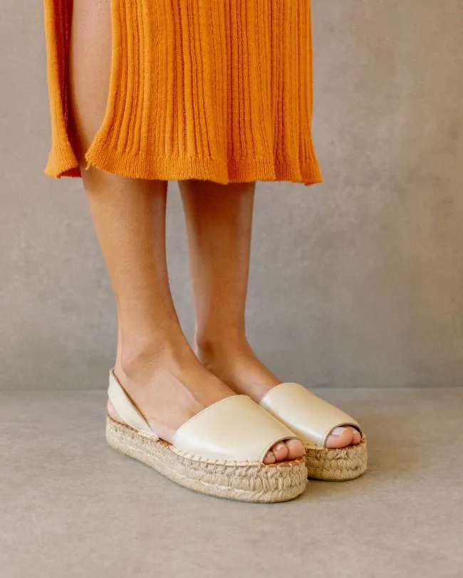 ALOHAS Espadrilles Ibizas 8211 White Leather Espadrilles 8211 Women