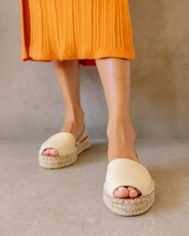 ALOHAS Espadrilles Ibizas 8211 White Leather Espadrilles 8211 Women