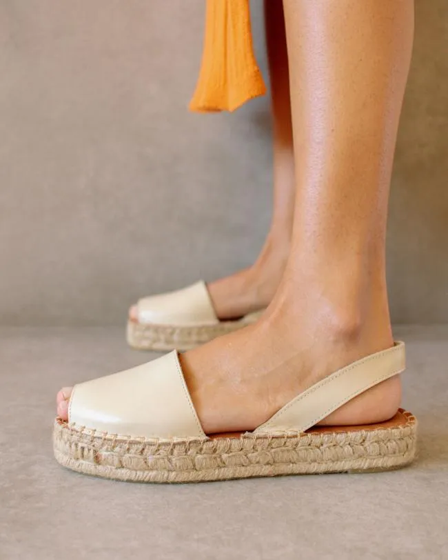 ALOHAS Espadrilles Ibizas 8211 White Leather Espadrilles 8211 Women