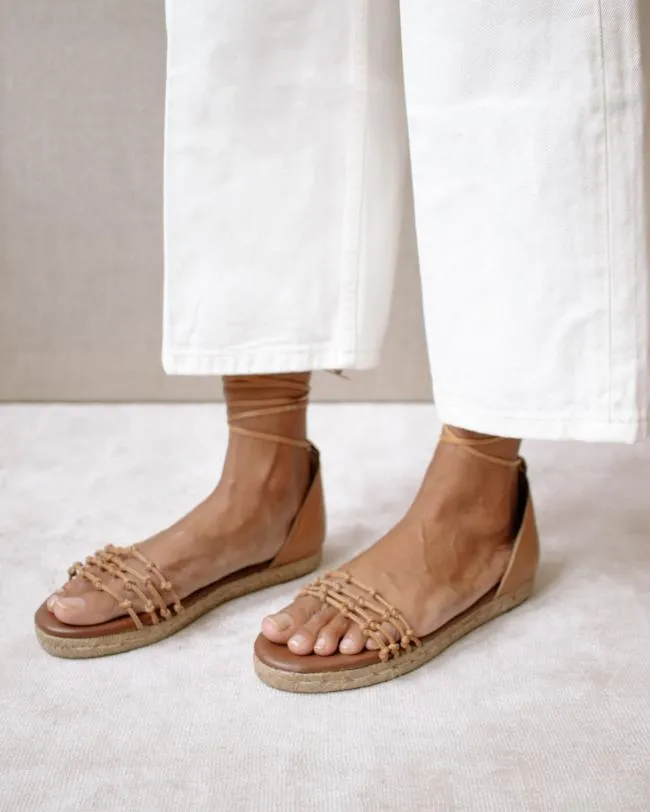 ALOHAS Espadrilles Wanderer 8211 Brown Leather Espadrilles 8211 Women