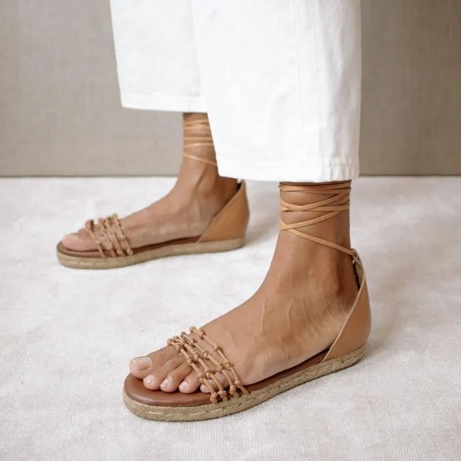 ALOHAS Espadrilles Wanderer 8211 Brown Leather Espadrilles 8211 Women