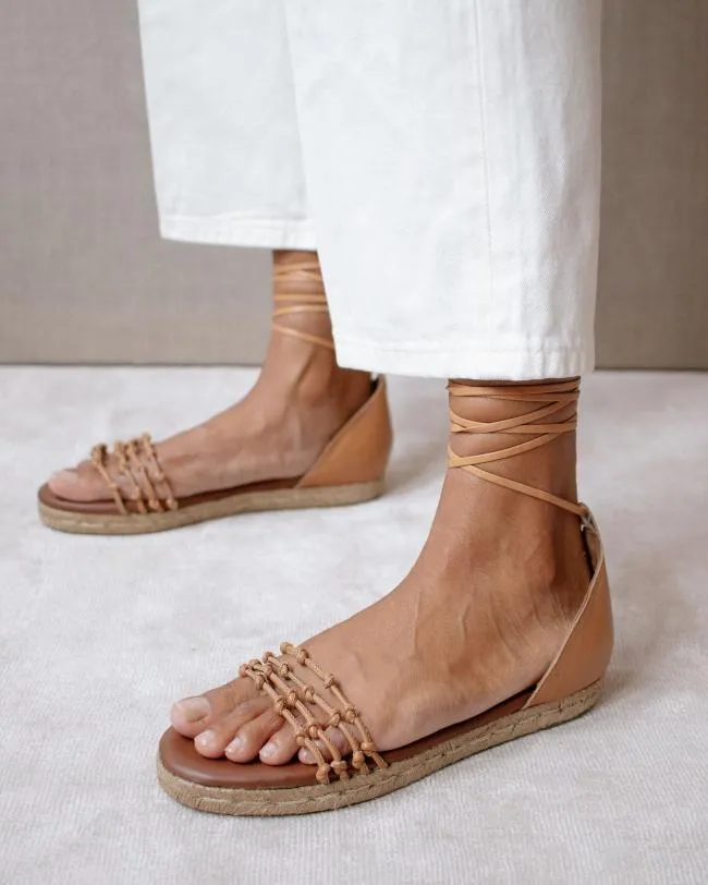 ALOHAS Espadrilles Wanderer 8211 Brown Leather Espadrilles 8211 Women
