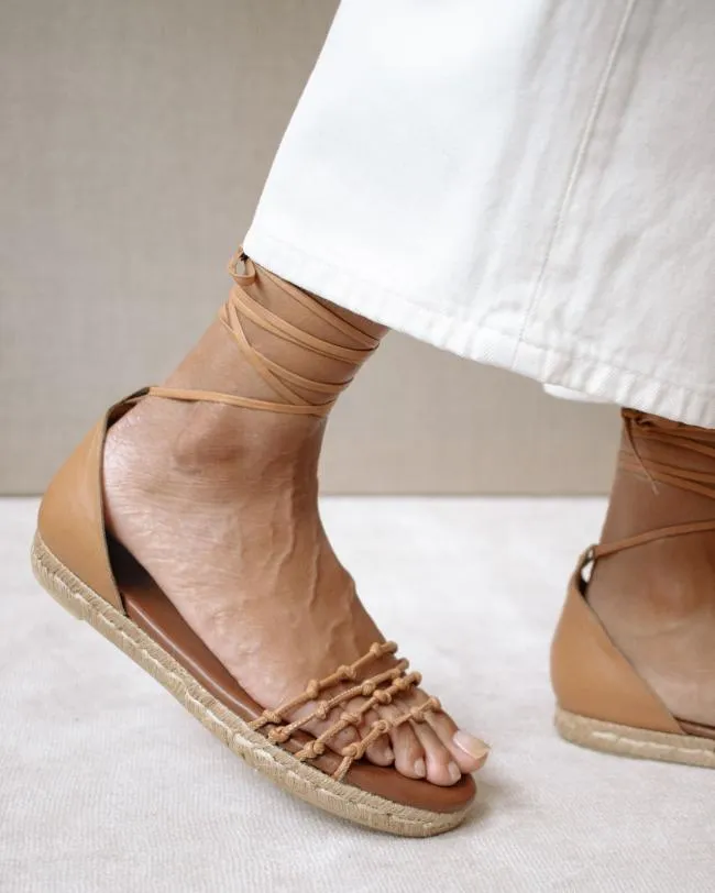 ALOHAS Espadrilles Wanderer 8211 Brown Leather Espadrilles 8211 Women