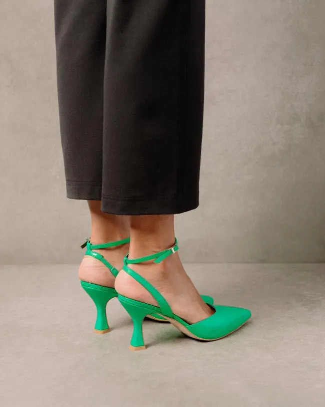 ALOHAS Heels Cinderella 8211 Bright Green Leather Pumps 8211 Women