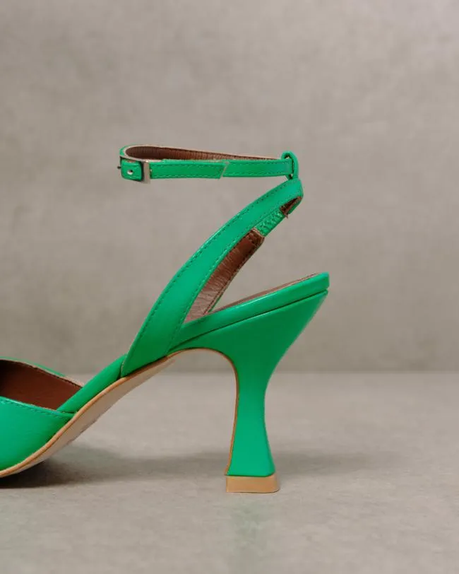ALOHAS Heels Cinderella 8211 Bright Green Leather Pumps 8211 Women