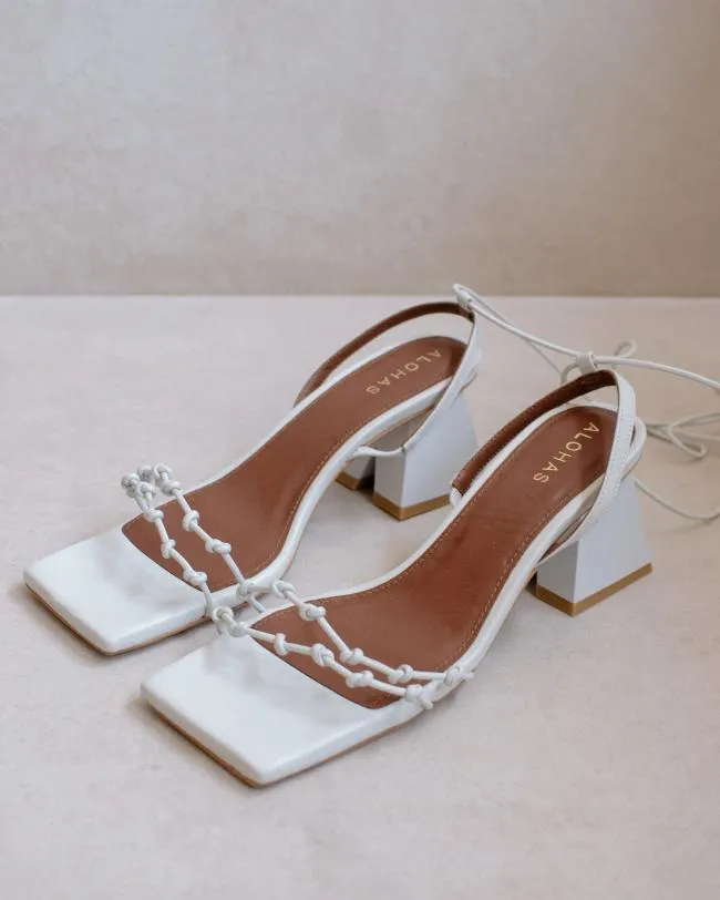 ALOHAS Heels Juniper 8211 White Leather Sandals 8211 Women