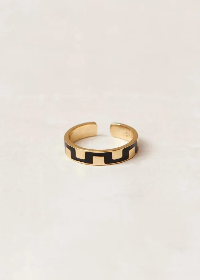 ALOHAS Jewelry Roxy 8211 Gold And Black Ring 8211 Women