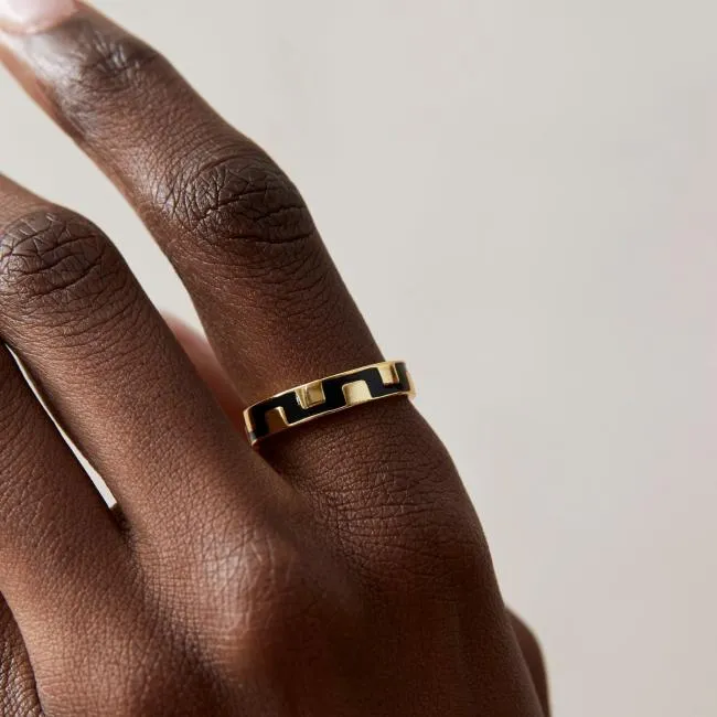 ALOHAS Jewelry Roxy 8211 Gold And Black Ring 8211 Women