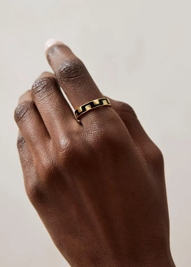 ALOHAS Jewelry Roxy 8211 Gold And Black Ring 8211 Women