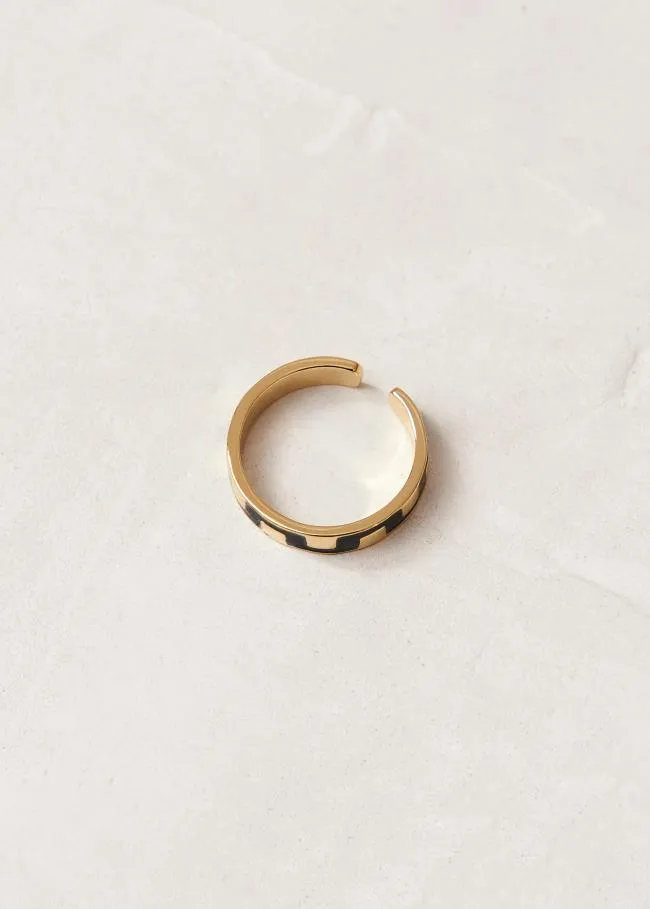 ALOHAS Jewelry Roxy 8211 Gold And Black Ring 8211 Women