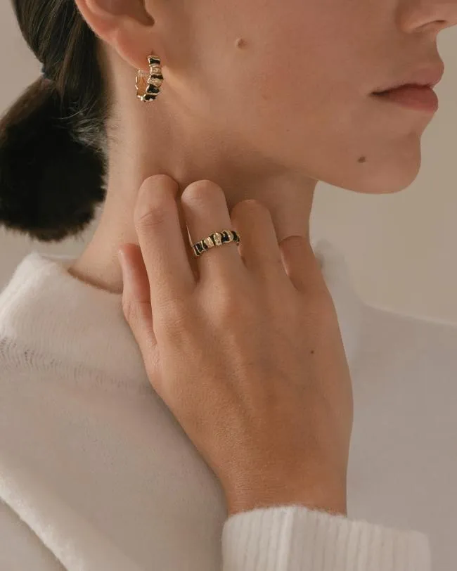 ALOHAS Jewelry Wistful 8211 Gold And Black Ring 8211 Women