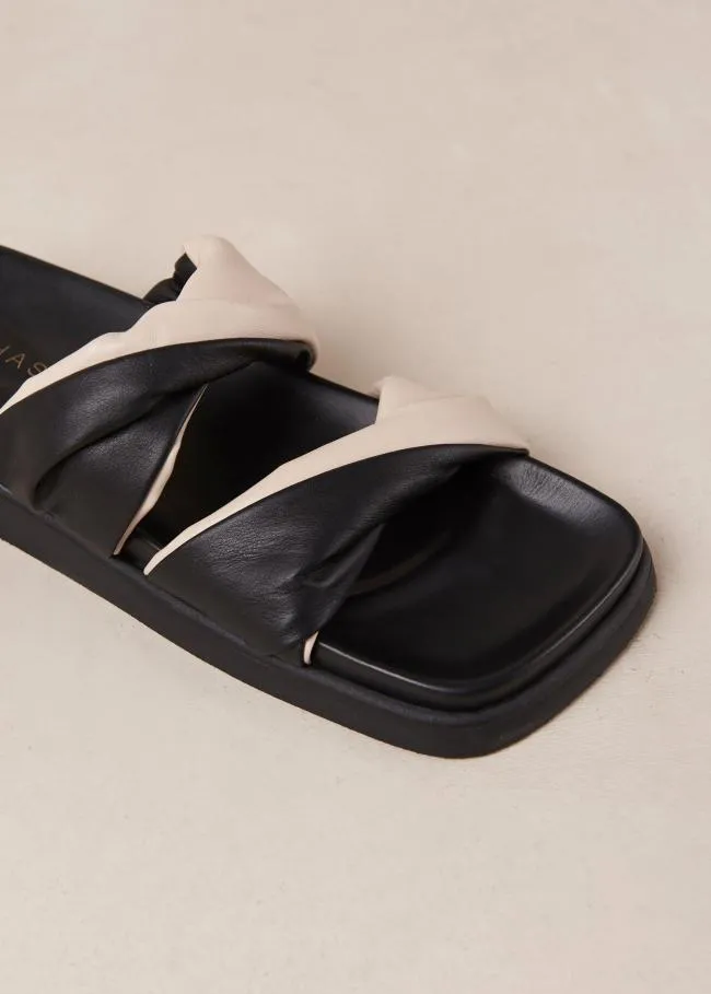 ALOHAS Mules Shaka Bicolor 8211 Black And White Leather Sandals 8211 Women