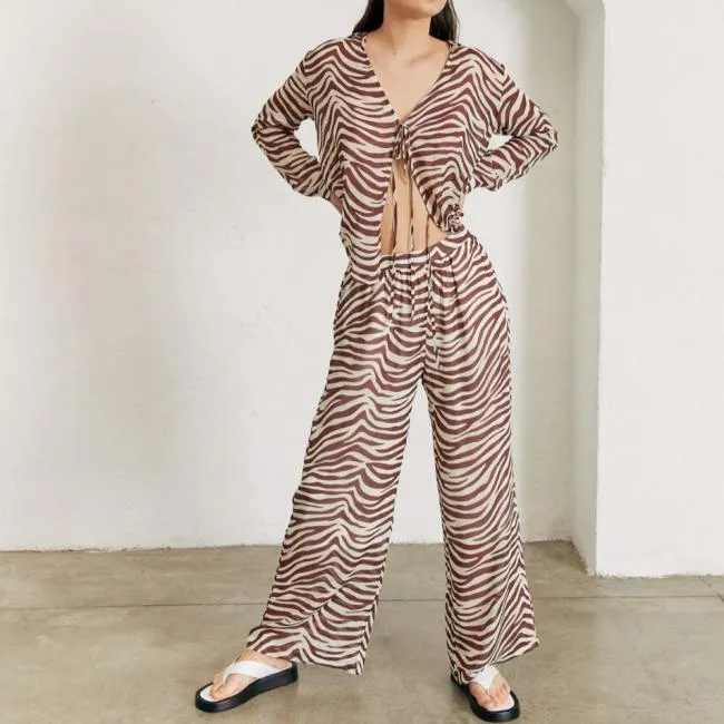 ALOHAS Pants Cliffhanger Safari 8211 Brown And White Pants 8211 Women