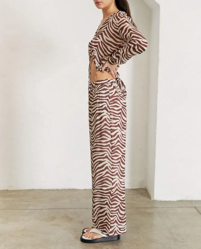 ALOHAS Pants Cliffhanger Safari 8211 Brown And White Pants 8211 Women