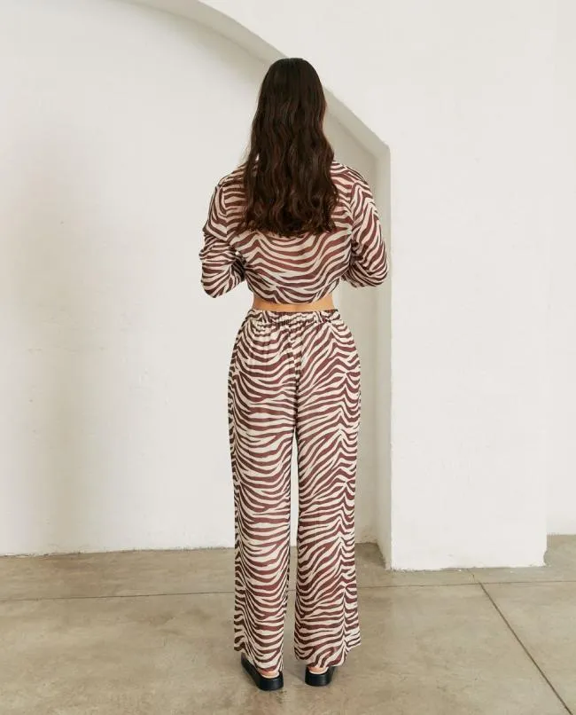 ALOHAS Pants Cliffhanger Safari 8211 Brown And White Pants 8211 Women