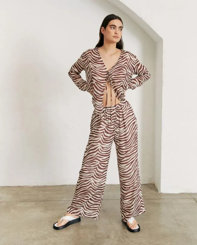 ALOHAS Pants Cliffhanger Safari 8211 Brown And White Pants 8211 Women