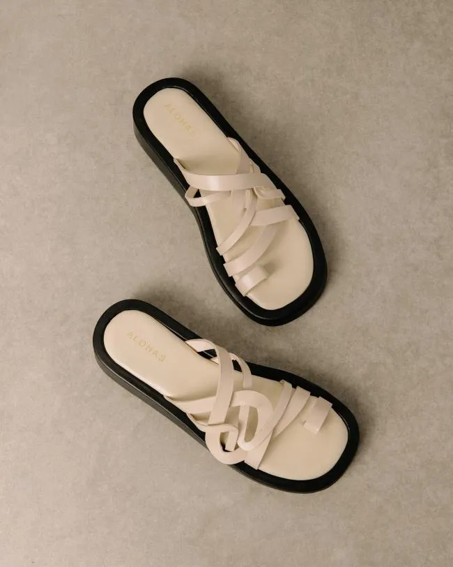 ALOHAS Sandals Cool 8211 White Leather Sandals 8211 Women