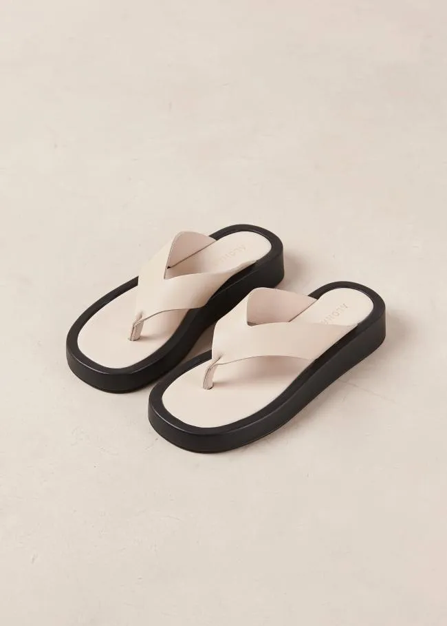ALOHAS Sandals Overcast 8211 White Leather Sandals 8211 Women