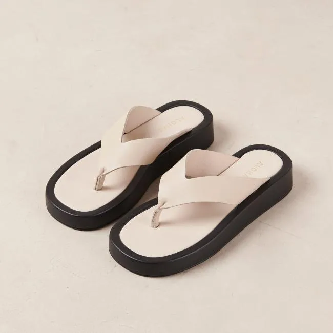 ALOHAS Sandals Overcast 8211 White Leather Sandals 8211 Women