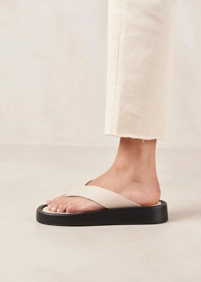 ALOHAS Sandals Overcast 8211 White Leather Sandals 8211 Women