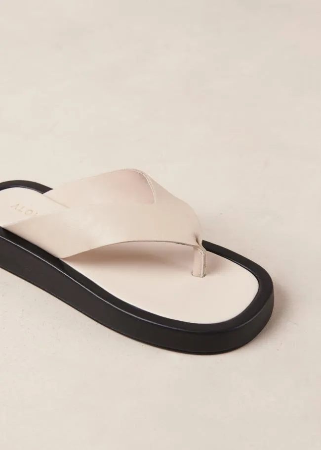 ALOHAS Sandals Overcast 8211 White Leather Sandals 8211 Women