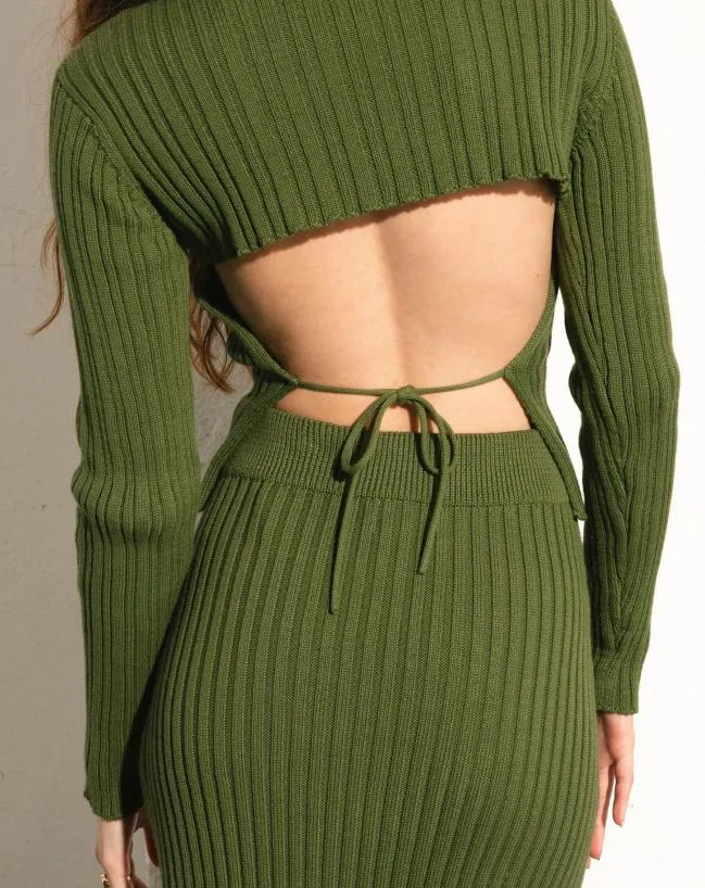 ALOHAS Skirts Wise 8211 Green Knit Skirt 8211 Women