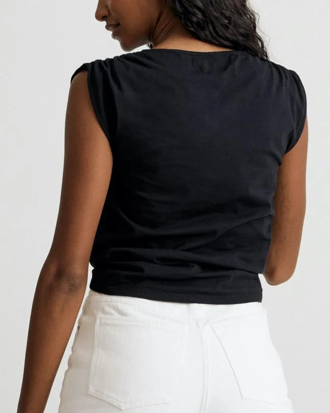 ALOHAS Tops Calm 8211 Black Cotton Top 8211 Women