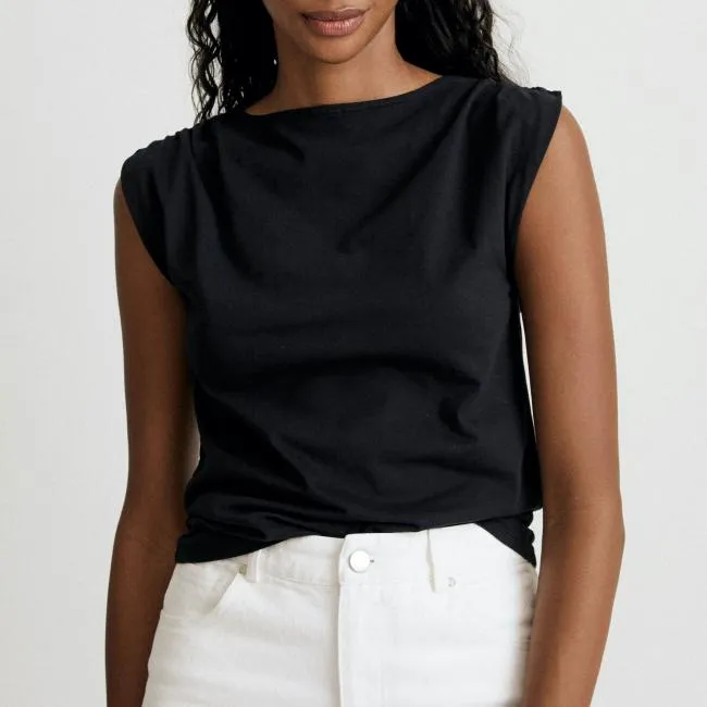 ALOHAS Tops Calm 8211 Black Cotton Top 8211 Women