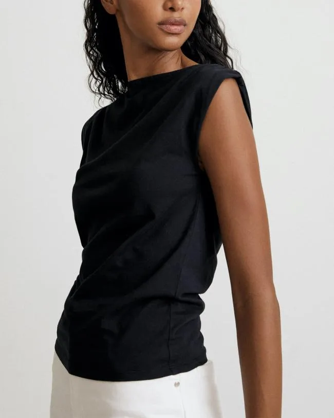 ALOHAS Tops Calm 8211 Black Cotton Top 8211 Women