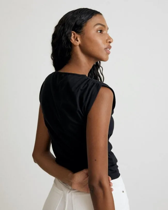ALOHAS Tops Calm 8211 Black Cotton Top 8211 Women