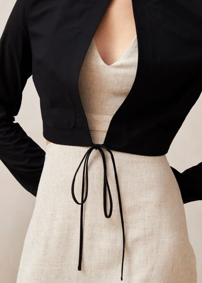 ALOHAS Tops Siv 8211 Black Cotton Jacket 8211 Women