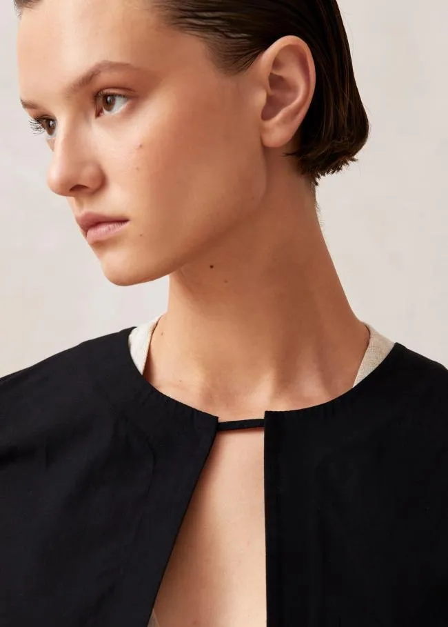 ALOHAS Tops Siv 8211 Black Cotton Jacket 8211 Women