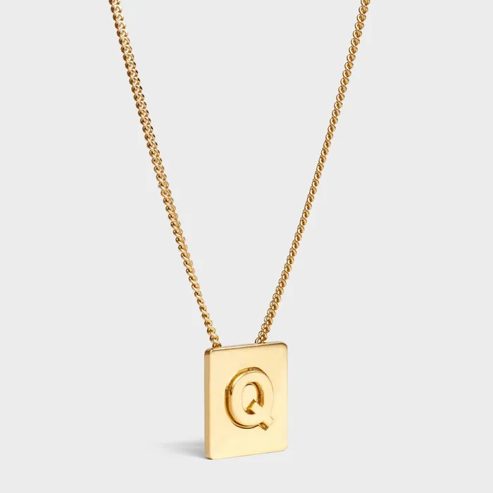 Alphabet Q Necklace In Brass With Gold Finish Gold Women CELINE ALPHABET