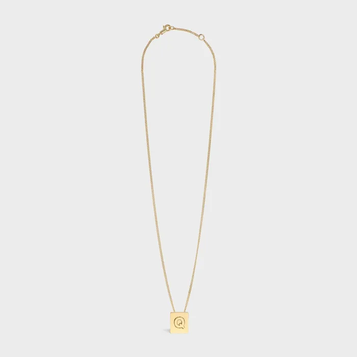 Alphabet Q Necklace In Brass With Gold Finish Gold Women CELINE ALPHABET