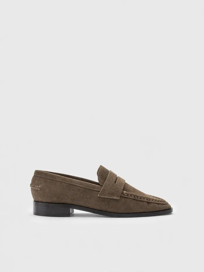 ATP Atelier Flats Airola Khaki Brown Suede Khaki Brown 8211 Women