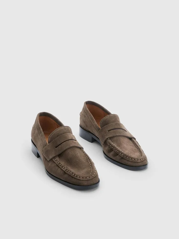 ATP Atelier Flats Airola Khaki Brown Suede Khaki Brown 8211 Women