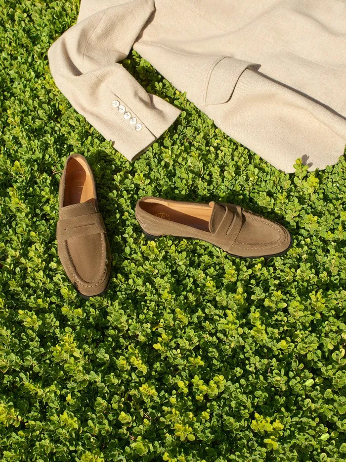 ATP Atelier Flats Airola Khaki Brown Suede Khaki Brown 8211 Women