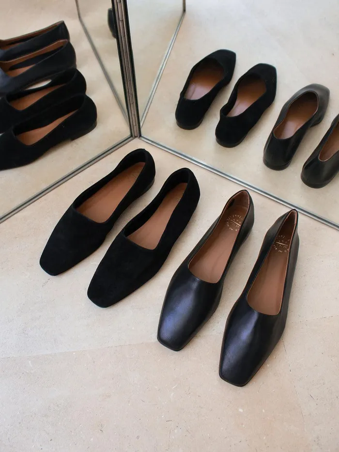 ATP Atelier Flats Andrano Black Suede Loafers Black 8211 Women