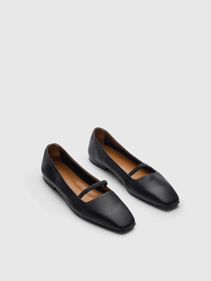 ATP Atelier Flats Loria Black Nappa Ballet Flats Black 8211 Women