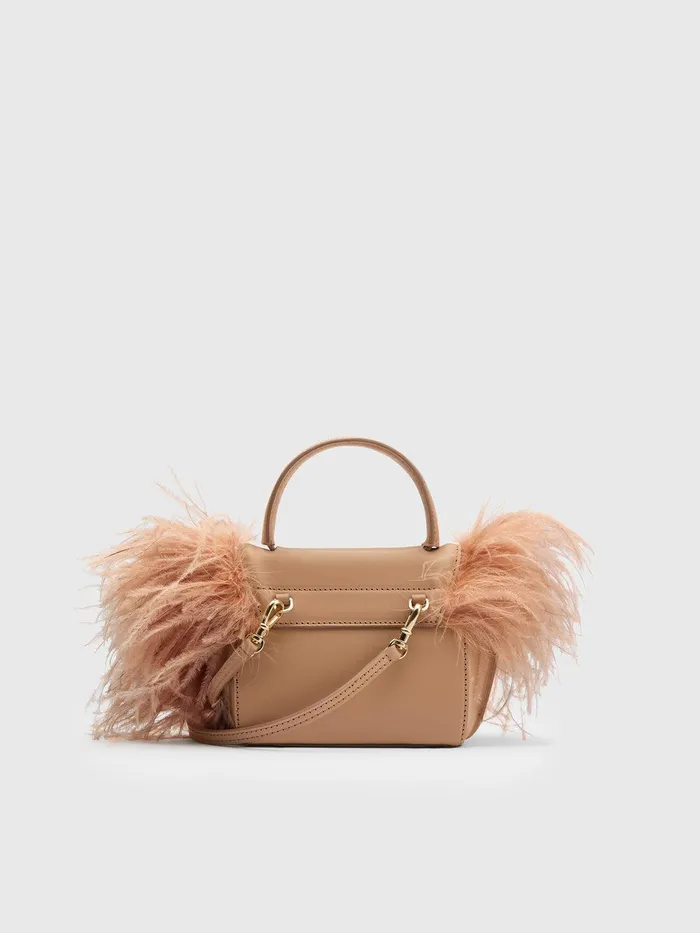 ATP Atelier Handbags Montalcino Nocciola LeatherFeathers Mini Handbag Nocciola 8211 Women
