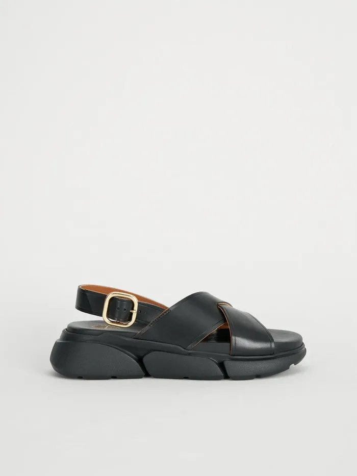 ATP Atelier Sandals Barisci Black Leather Chunky Sandals Black 8211 Women